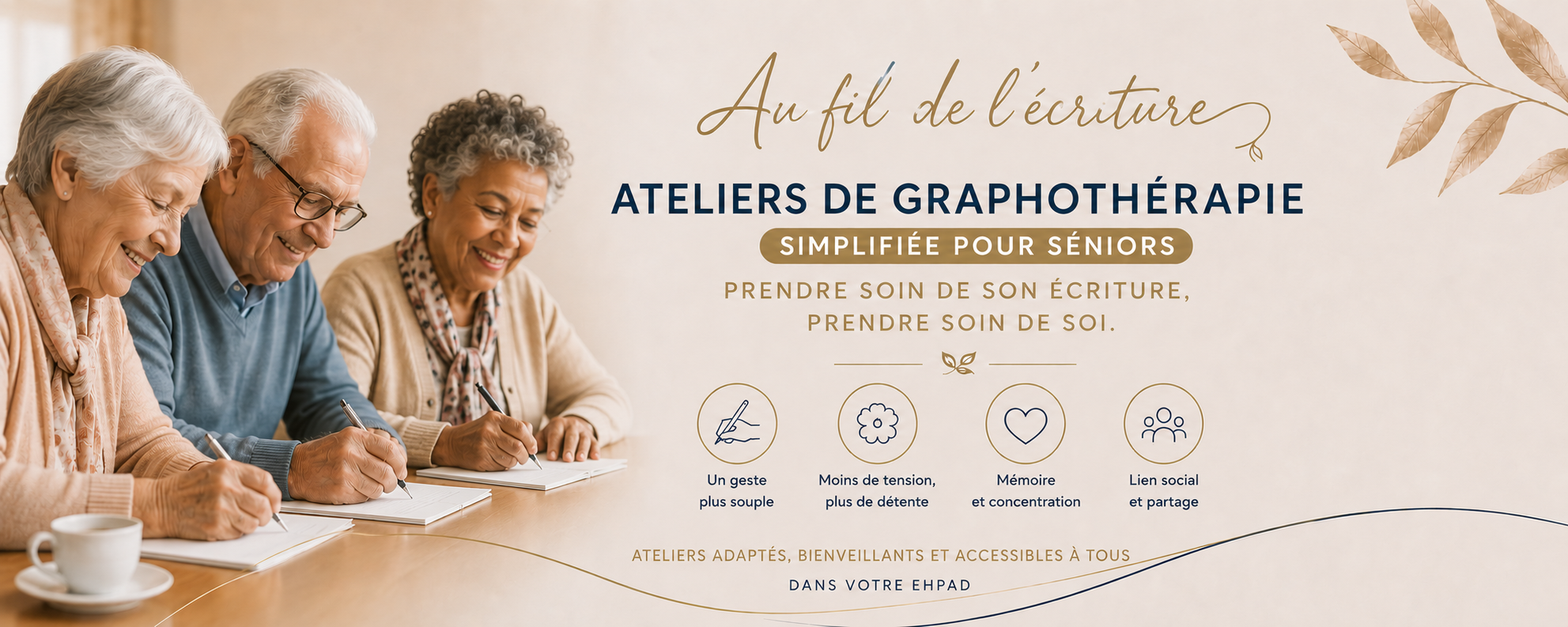 Ateliers de graphothérapie simplifiée pour séniors : un geste plus souple, moins de tension, mémoire et concentration, lien social et partage