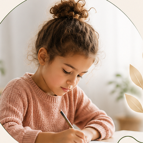 Enfant qui s'applique à écrire